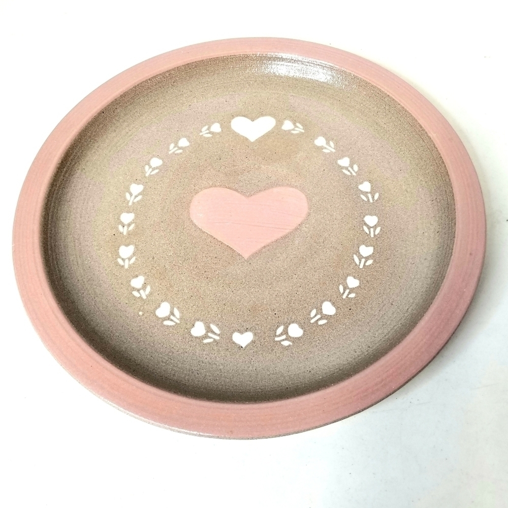 Vintage 1988 Collectible Artist Signed 12" Stoneware Pottery Serving Dish Plate